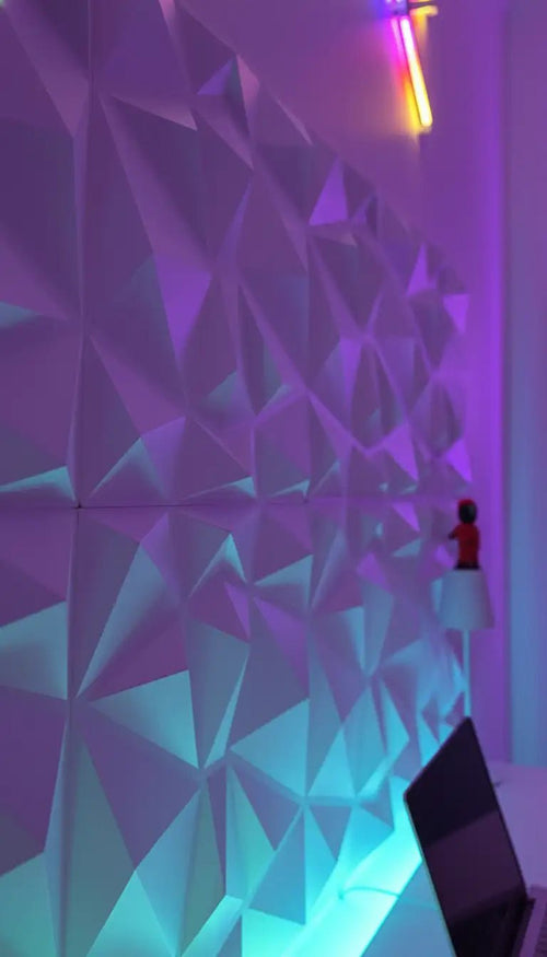 3D wall panel foam 50*50cm white - CoffeeGamerStore