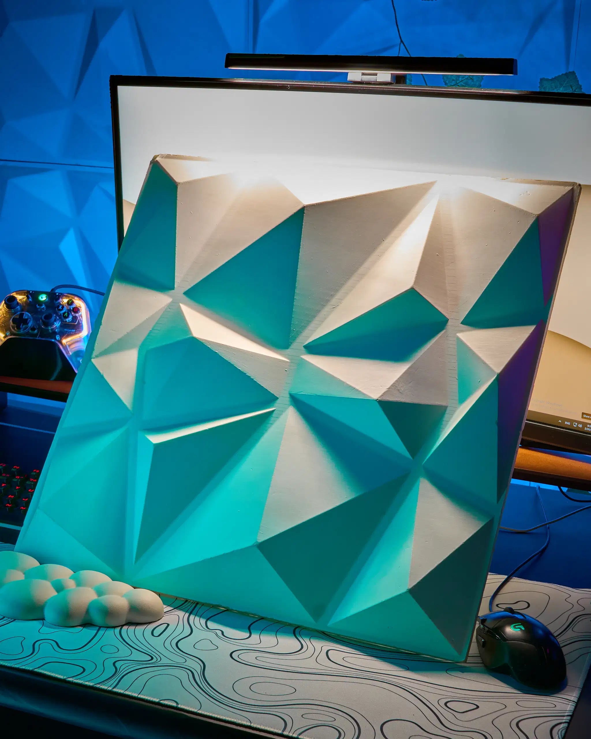 3D wall panel foam 50*50cm white - CoffeeGamerStore
