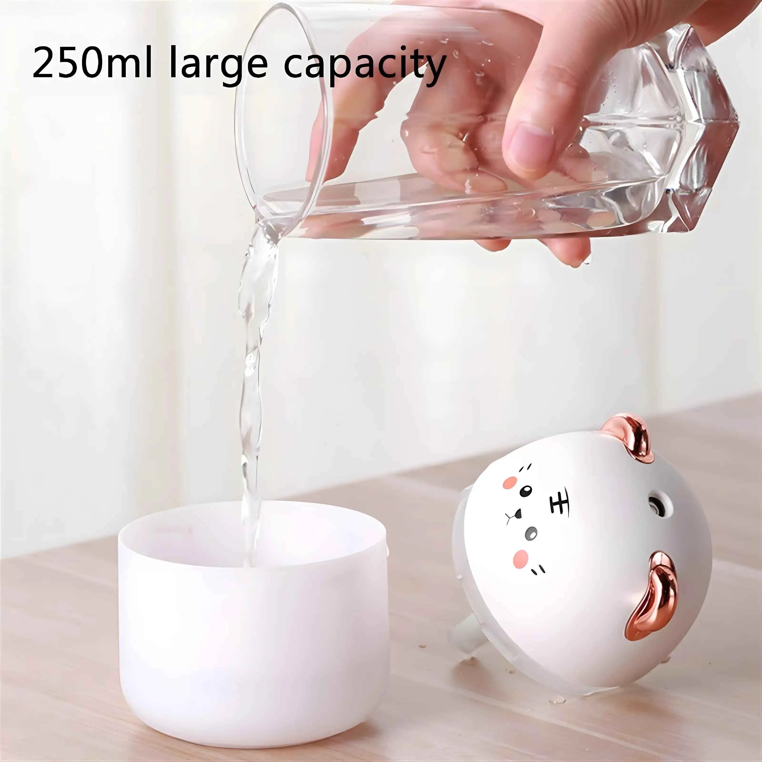 Cute Pet Humidifier 250ml — Cat Air Humidifier with Night Light