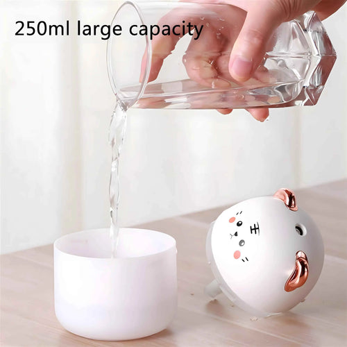 Cute Pet Humidifier 250ml — Cat Air Humidifier with Night Light