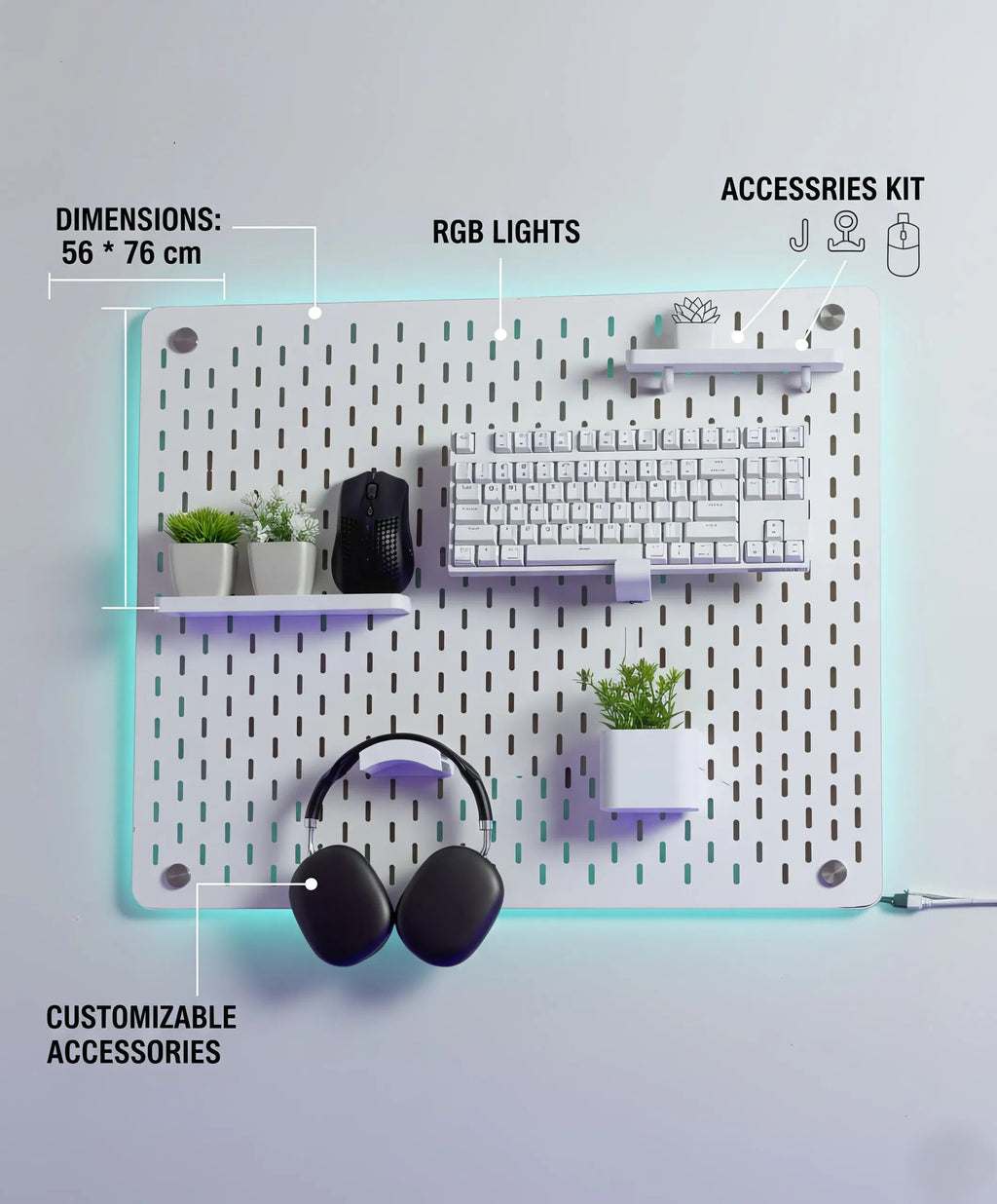 Accessories Kit For Pegboard Coffee Gamer Store