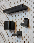 Pegboard accessories kit with headset holder, shelves and controller holders