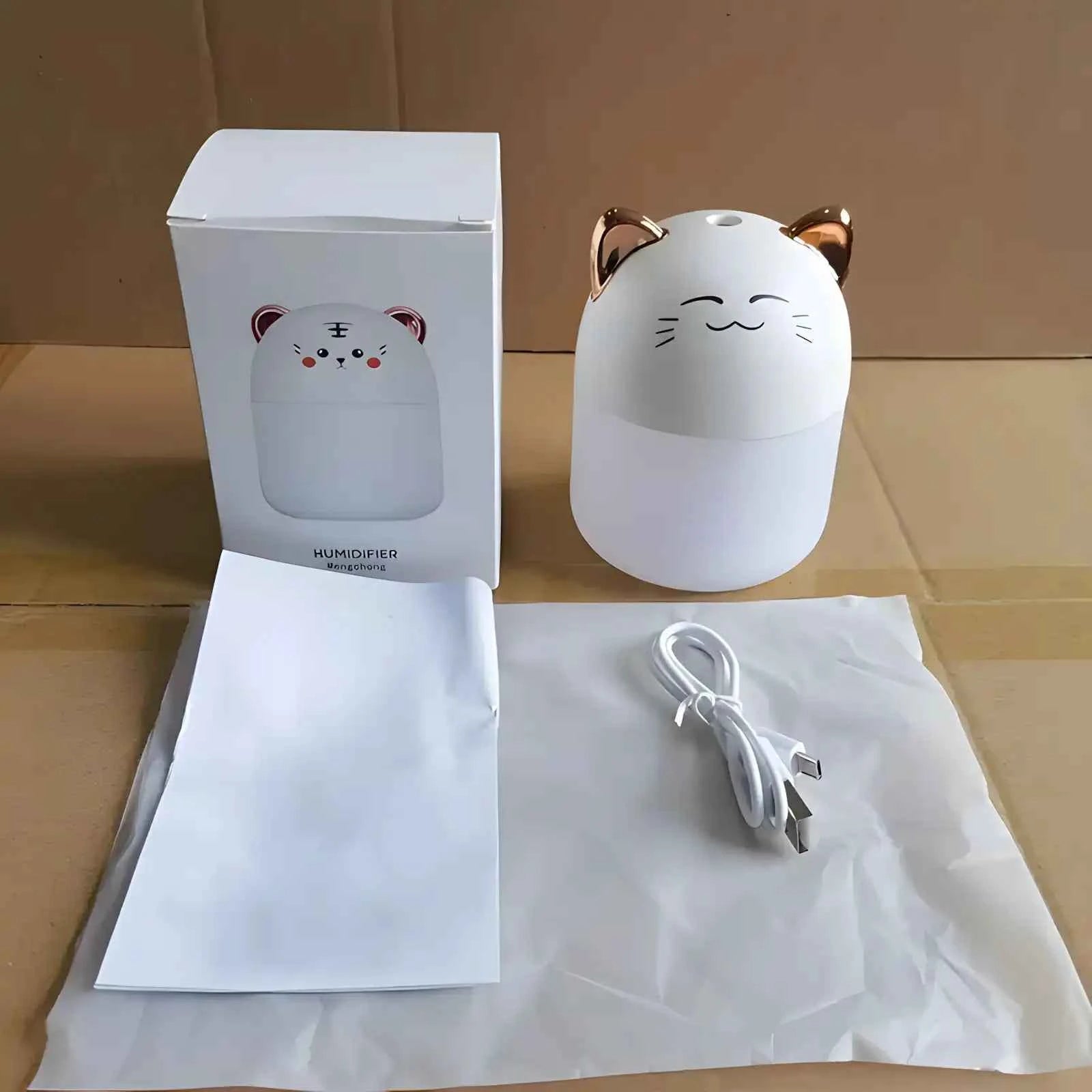 Cute Pet Humidifier 250ml — Cat Air Humidifier with Night Light