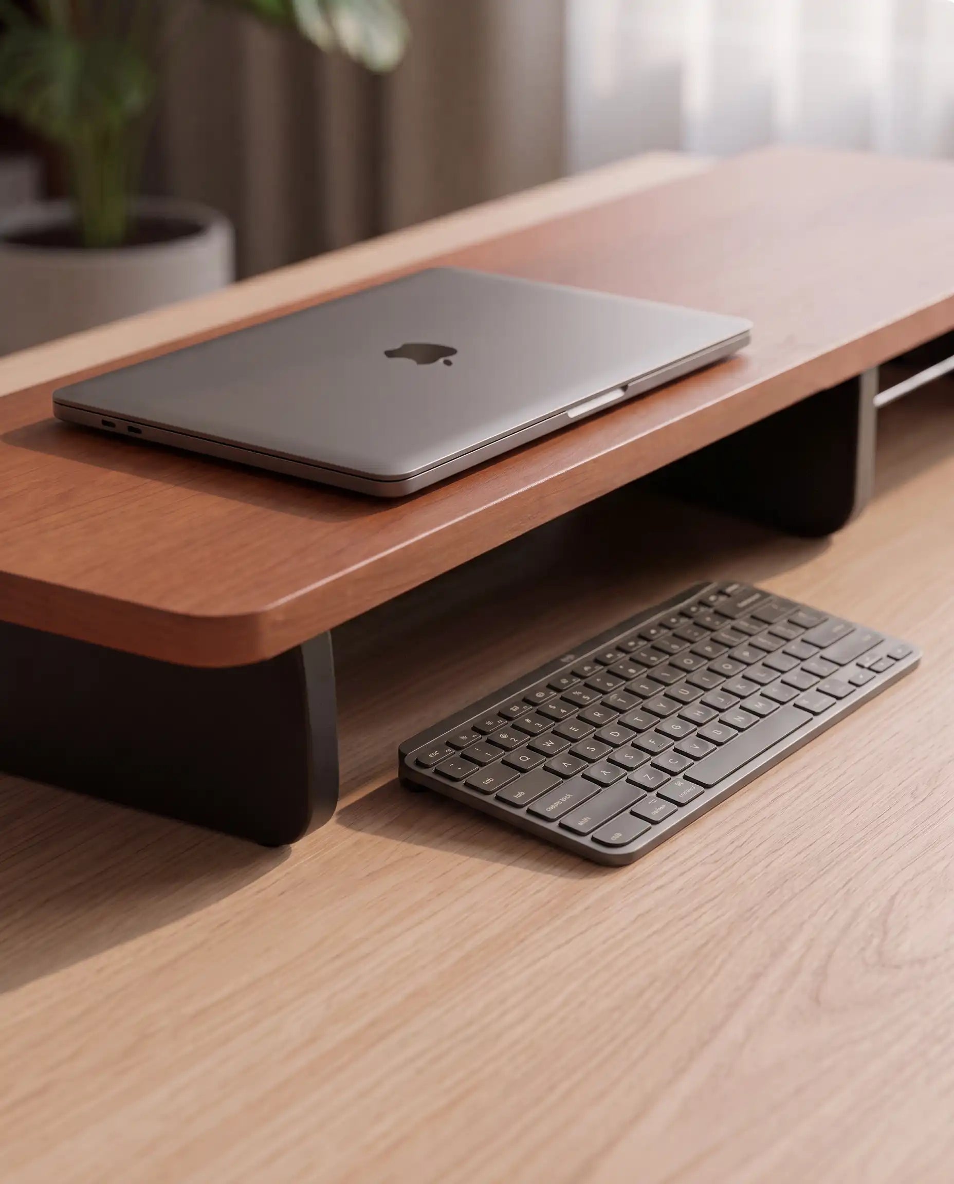 Desk Shelf Made of Natural Wood