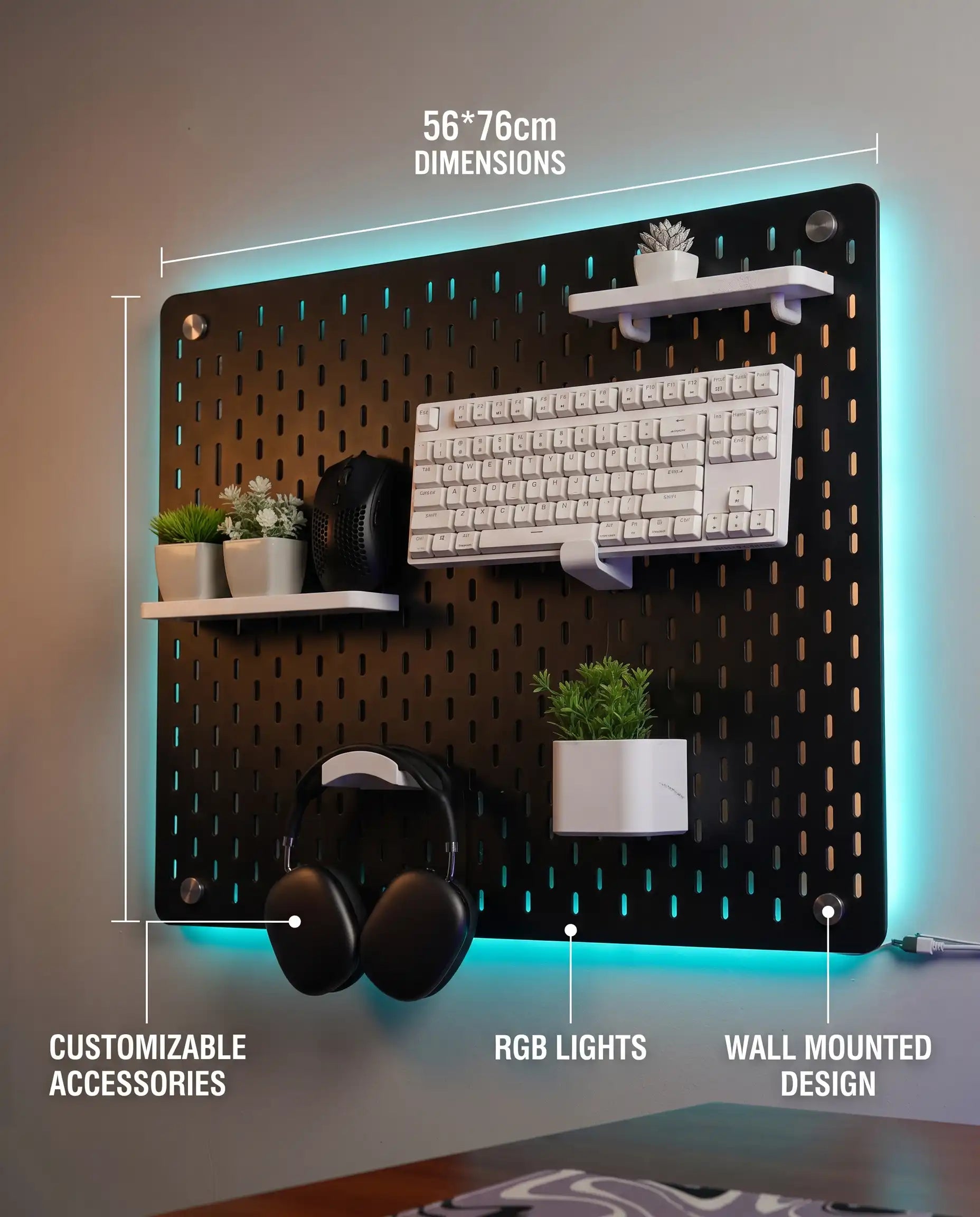 Pegboard 56x76 MDF Black