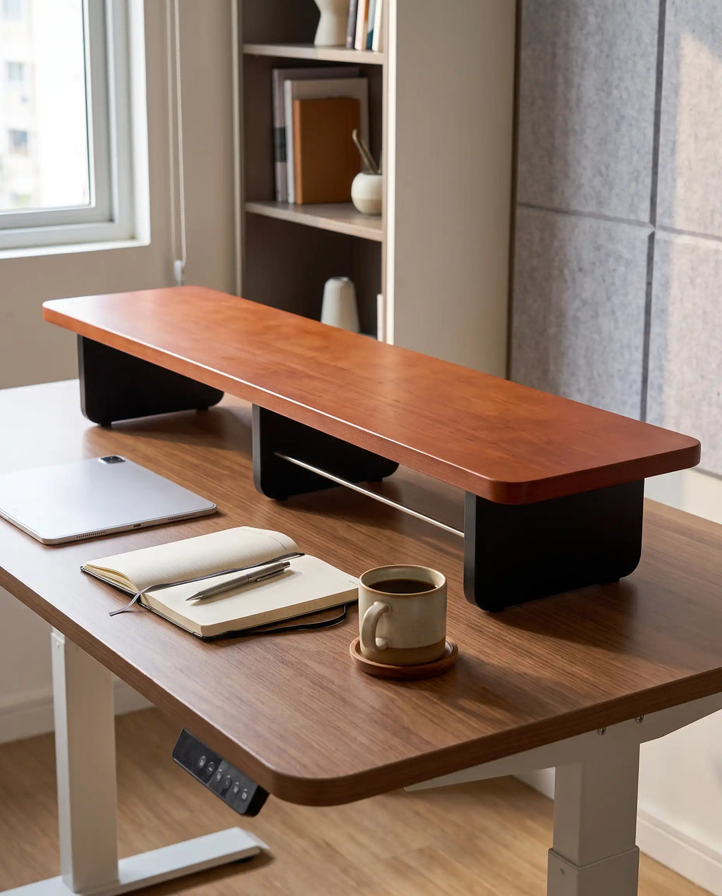 Desk Shelf Made of Natural Wood