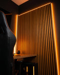 Wooden Slat Acoustic Wall Panel — Walnut & Oak