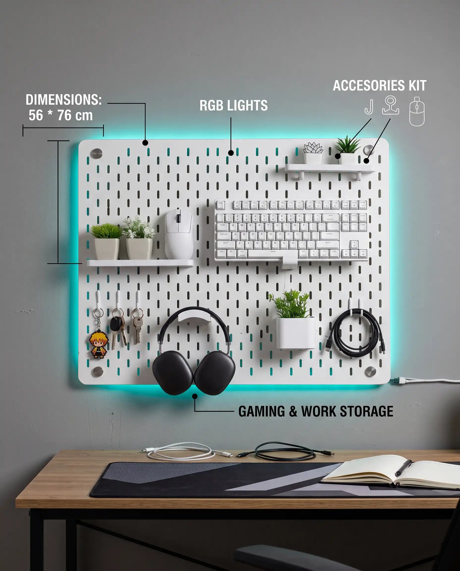 Pegboard 56x76 MDF White