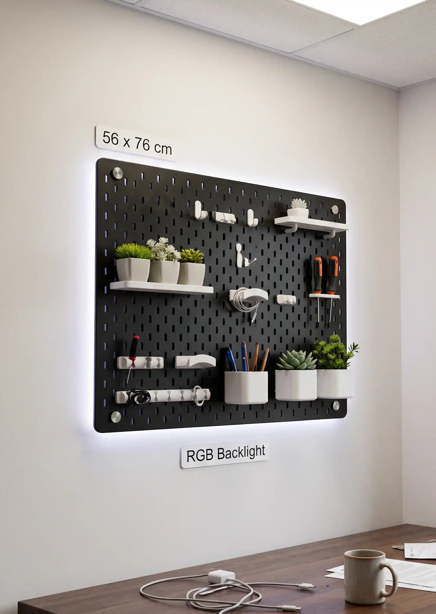 Pegboard 56x76 MDF Black