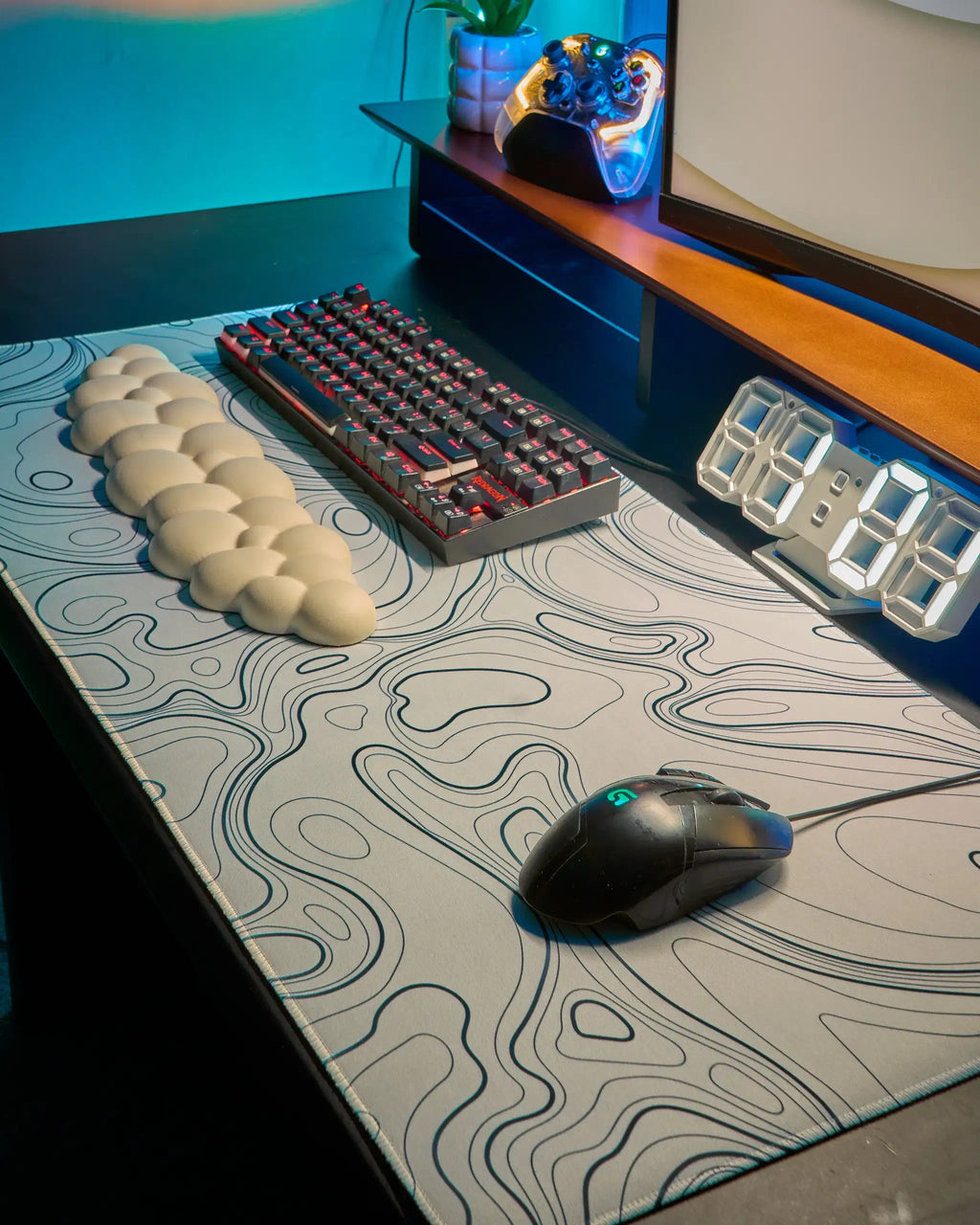 Topographic mouse pad 40*90 waterproof - CoffeeGamerStore