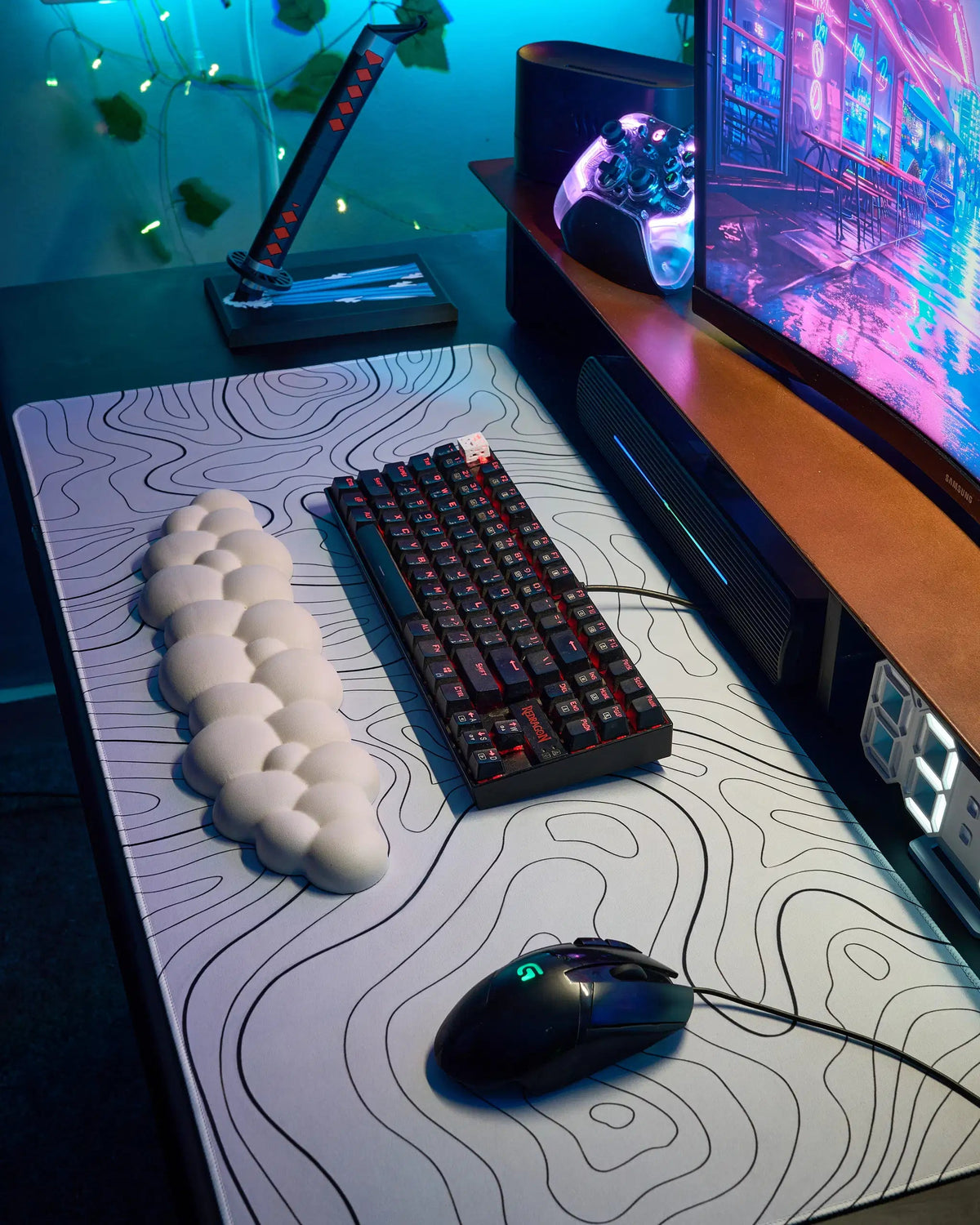 Topographic mouse pad 40*90 waterproof - CoffeeGamerStore